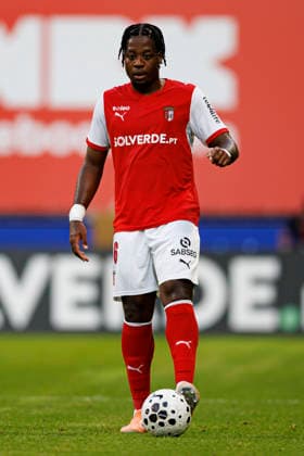 Bright Arrey-Mbi seen during International Friendly, Länderspiel, Nationalmannschaft game between teams of SC Braga and Celta de Vigo (Luis Santos Ball Raw Images) Braga Estadio Municipal de Braga Portugal Copyright: xLuisxSantosx luissantos_braga_celta_2627_3-20