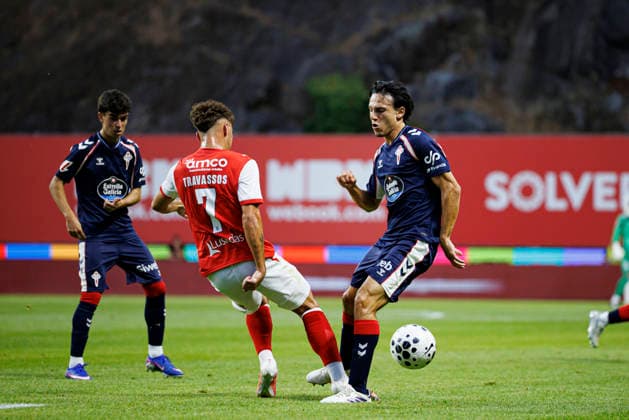 Diogo Travassos and Oscar Marcos seen during International Friendly, Länderspiel, Nationalmannschaft game between teams of SC Braga and Celta de Vigo (Luis Santos Ball Raw Images) Braga Estadio Municipal de Braga Portugal Copyright: xLuisxSantosx luissantos_braga_celta_2627_3-39