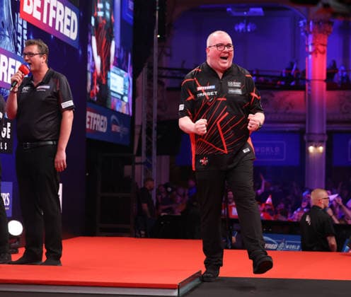World Matchplay Darts 2026 Stephen Bunting during the 2026 World Matchplay darts at Winter Gardens, Blackpool, UK on 18 July 2026. Blackpool Winter Gardens UK Editorial use only , Copyright: xChrisxSargeantx PSI-24525-0054