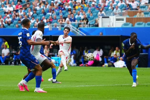 Declan Rice of England scores a goal to make it 0-1 France v England, 2026 FIFA World Cup, WM, Weltmeisterschaft, Fussball 3rd Place Final, Football, Miami Stadium, Miami, Florida, USA - 18 Jul 2026Miami Miami Stadium Florida (FL) United States of America  Copyright: xJavierxGarcia Shutterstockx 16995468l