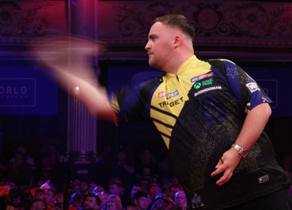 World Matchplay Darts 2026 Luke Littler during the 2026 World Matchplay darts at Winter Gardens, Blackpool, UK on 18 July 2026. Blackpool Winter Gardens UK Editorial use only , Copyright: xChrisxSargeantx PSI-24525-0081