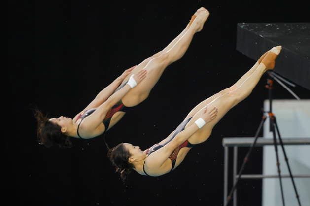 Mexico Diving Cup in Zapopan Zhixin Qu and Minjie Zhang of China compete in the women s synchronized 10-meter platform event at the Mexico Diving Cup in Zapopan, Mexico, 18 July 2026. ZAPOPAN Mexico  Copyright: xFRANCISCOxGUASCOx