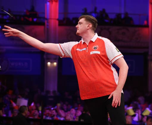 World Matchplay Darts 2026 Nico Springer during the 2026 World Matchplay darts at Winter Gardens, Blackpool, UK on 18 July 2026. Blackpool Winter Gardens UK Editorial use only , Copyright: xChrisxSargeantx PSI-24525-0085