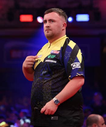 World Matchplay Darts 2026 Luke Littler during the 2026 World Matchplay darts at Winter Gardens, Blackpool, UK on 18 July 2026. Blackpool Winter Gardens UK Editorial use only , Copyright: xChrisxSargeantx PSI-24525-0087