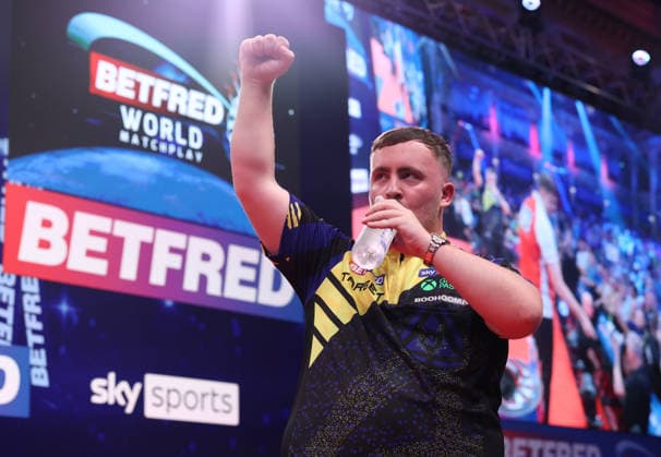 World Matchplay Darts 2026 Luke Littler during the 2026 World Matchplay darts at Winter Gardens, Blackpool, UK on 18 July 2026. Blackpool Winter Gardens UK Editorial use only , Copyright: xChrisxSargeantx PSI-24525-0092
