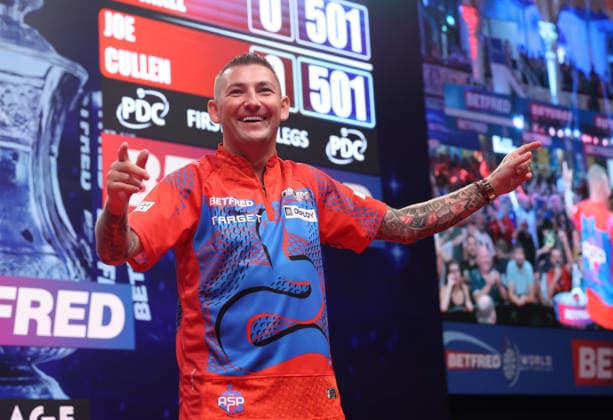 World Matchplay Darts 2026 Nathan Aspinall during the 2026 World Matchplay darts at Winter Gardens, Blackpool, UK on 18 July 2026. Blackpool Winter Gardens UK Editorial use only , Copyright: xChrisxSargeantx PSI-24525-0097
