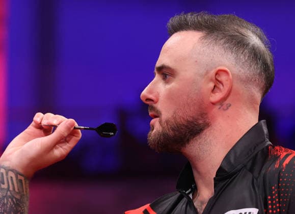 World Matchplay Darts 2026 Joe Cullen during the 2026 World Matchplay darts at Winter Gardens, Blackpool, UK on 18 July 2026. Blackpool Winter Gardens UK Editorial use only , Copyright: xChrisxSargeantx PSI-24525-0113