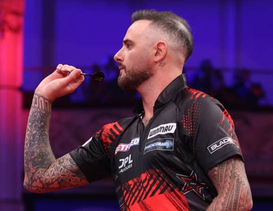 World Matchplay Darts 2026 Joe Cullen during the 2026 World Matchplay darts at Winter Gardens, Blackpool, UK on 18 July 2026. Blackpool Winter Gardens UK Editorial use only , Copyright: xChrisxSargeantx PSI-24525-0115