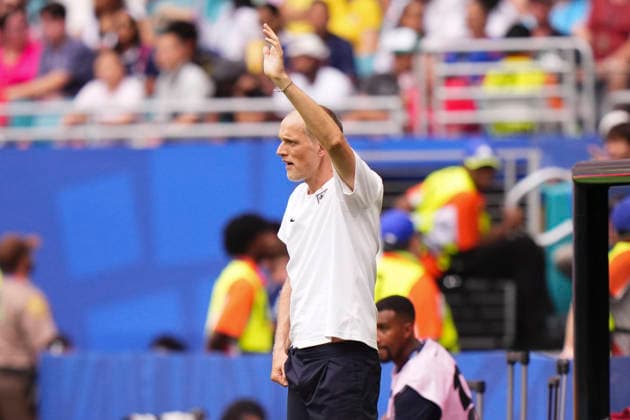 July 18, 2026, Miami Gardens, Florida, United States: Thomas Tuchel, head coach of England, reacts during the FIFA World Cup, WM, Weltmeisterschaft, Fussball 2026 Bronze Medal Match match between France and England at Miami Stadium on July 18, 2026 in Miami Gardens, United States. Miami Gardens United States - ZUMAa181 20260718_zaa_a181_056 Copyright: xJosexBretonx