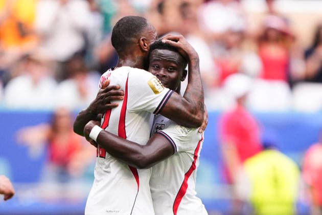 France v England: Bronze Medal Match - FIFA World Cup, WM, Weltmeisterschaft, Fussball 2026 Bukayo Saka of England celebrates after scoring his team s third goal with teammate Ivan Toney of England during the FIFA World Cup 2026 Bronze Medal Match match between France and England at Miami Stadium on July 18, 2026 in Miami Gardens, United States. Miami Gardens FL United States  Copyright: xJosexBretonx originalFilename:bretonhernandez-franceve260718_npxGi.jpg