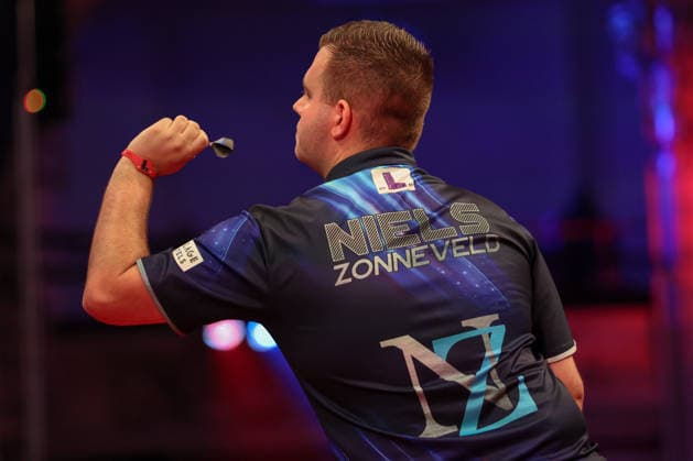 RECORD DATE NOT STATED 18th July 2026, Winter Gardens, Blackpool, Lancashire, England; 2026 Betfred World Matchplay Darts, Day One; Niels Zonneveld in action at the oche in his game against Stephen Bunting AidanxHunter