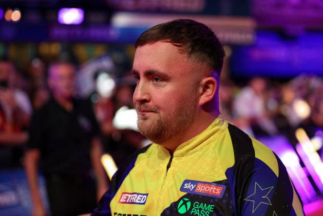 RECORD DATE NOT STATED 18th July 2026, Winter Gardens, Blackpool, Lancashire, England; 2026 Betfred World Matchplay Darts, Day One; Luke Littler during his walk on to the stage AidanxHunter