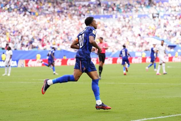 France v England - 2026 FIFA World Cup, WM, Weltmeisterschaft, Fussball - Bronze Final MIAMI GARDENS, FLORIDA - JULY 18: Kylian Mbappe of France celebrates after scoring his team s first goal during the 2026 FIFA World Cup bronze-final match between France and England at Miami Stadium in Miami Gardens, Florida, United States, on July 18, 2026. Jose Hernandez Anadolu Florida United States. Editorial use only. Please get in touch for any other usage.  Copyright: x2026xAnadoluxJosexHernandezx