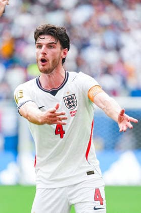 Declan Rice of England gestures during a FIFA Men’s World Cup 2026 Bronze Final football match between France and England at Miami Stadium, in Miami Gardens on July 18th 2026 (Photo by Alexandra Fechete SPP)  Copyright: xAlexandraxFechete SPPx Sportspressphoto_SPR193064