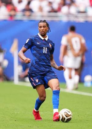 France v England - 2026 FIFA World Cup, WM, Weltmeisterschaft, Fussball - Bronze Final MIAMI GARDENS, FLORIDA - JULY 18: Michael Olise of France plays the ball during the 2026 FIFA World Cup bronze-final match between France and England at Miami Stadium in Miami Gardens, Florida, United States, on July 18, 2026. Jose Hernandez Anadolu Florida United States. Editorial use only. Please get in touch for any other usage.  Copyright: x2026xAnadoluxJosexHernandezx