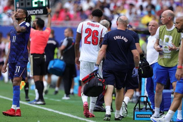 FIFA World Cup, WM, Weltmeisterschaft, Fussball 2026 3rd place playoff - France vs England Jarell Quansah of England leaves the pitch during the FIFA World Cup 2026 3rd place playoff match France against England, in Miami, Florida, USA, 18 July 2026. MIAMI United States  Copyright: xCRISTOBALxHERRERA-ULASHKEVICHx