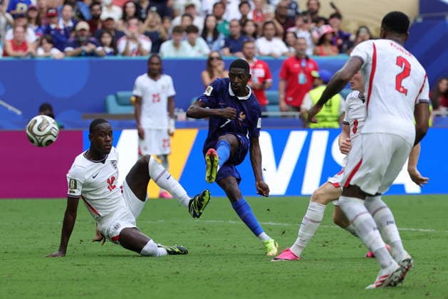 FIFA World Cup, WM, Weltmeisterschaft, Fussball 2026 3rd place playoff - France vs England Ousmane Dembele of France (C) scores the 4-5 goal during the FIFA World Cup 2026 3rd place playoff match France against England, in Miami, Florida, USA, 18 July 2026. MIAMI United States  Copyright: xCRISTOBALxHERRERA-ULASHKEVICHx
