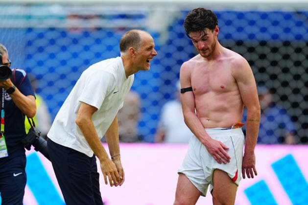 England manager, Thomas Tuchel and Declan Rice of England at full time France v England, 2026 FIFA World Cup, WM, Weltmeisterschaft, Fussball 3rd Place Final, Football, Miami Stadium, Miami, Florida, USA - 18 Jul 2026Miami Miami Stadium Florida (FL) United States of America  Copyright: xJavierxGarcia Shutterstockx 16995468dc