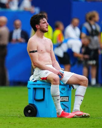 Declan Rice of England shows a frustrated look at full time France v England, 2026 FIFA World Cup, WM, Weltmeisterschaft, Fussball 3rd Place Final, Football, Miami Stadium, Miami, Florida, USA - 18 Jul 2026Miami Miami Stadium Florida (FL) United States of America  Copyright: xJavierxGarcia Shutterstockx 16995468dk