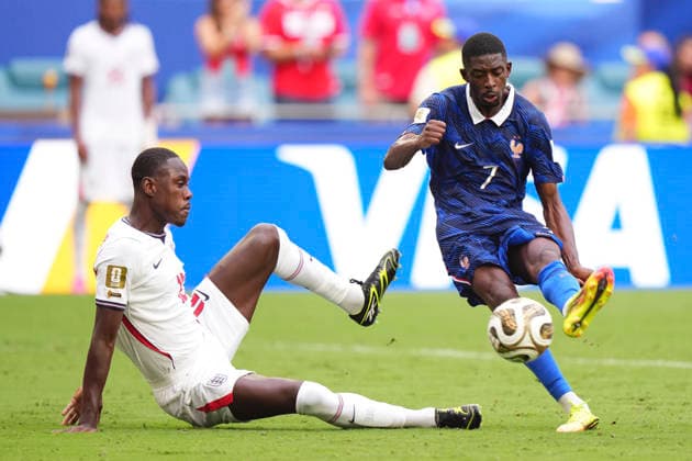 France v England: Bronze Medal Match - FIFA World Cup, WM, Weltmeisterschaft, Fussball 2026 Ousmane Dembele of France shoots during the FIFA World Cup 2026 Bronze Medal Match match between France and England at Miami Stadium on July 18, 2026 in Miami Gardens, United States. Miami Gardens FL United States  Copyright: xJosexBretonx originalFilename:bretonhernandez-franceve260718_np3se.jpg