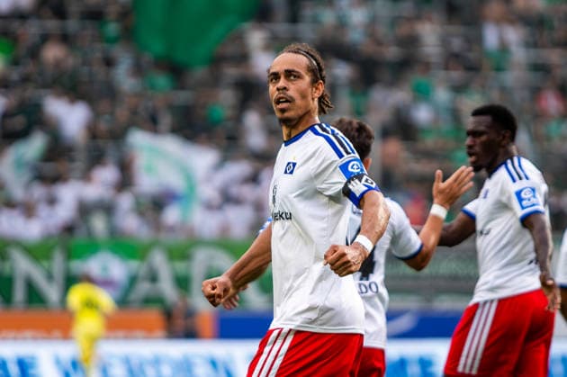 RAPID WIEN - HABMURGER SV Yussuf Poulsen of HSV celebrates a goal during the pre season friendly football match between SC Rapid Vienna and Hamburger SV at the Allianz Stadion. Vienna, Austria, July 18, 2026. Photo by Branislav Racko Copyright: xx _BRR6170