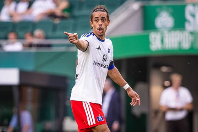 RAPID WIEN - HABMURGER SV Yussuf Poulsen of HSV during the pre season friendly football match between SC Rapid Vienna and Hamburger SV at the Allianz Stadion. Vienna, Austria, July 18, 2026. Photo by Branislav Racko Copyright: xx 080A9309
