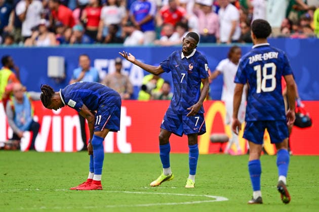(260719) -- MIAMI, July 19, 2026 -- Ousmane Dembele (C) of France reacts during the bronze final match between France and England at the 2026 FIFA World Cup, WM, Weltmeisterschaft, Fussball in Miami, the United States, July 18, 2026. ) (SP)U.S.-MIAMI-FOOTBALL-FIFA WORLD CUP-BRONZE FINAL-FRA VS ENG ChenxYichen 