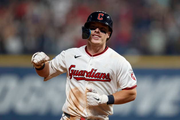 July 18, 2026: Cleveland Guardians second baseman Travis Bazzana (37) celebrates as he rounds the bases after hitting a game-winning home run during the ninth inning of the second game of a Major League Baseball double header between the Pittsburgh Pirates and Cleveland Guardians at Progressive Field in Cleveland, Ohio. CSM Cleveland United States of America - ZUMAc04_ 20260718_zma_c04_135 Copyright: xBrianxFisherx