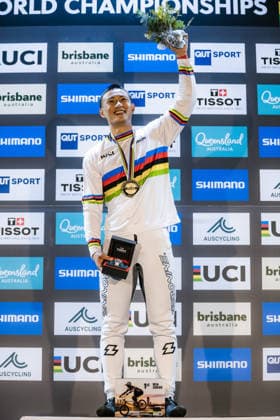 2026 UCI BMX Racing World Championships Picture by Alex Whitehead SWpix.com - 19 07 2026 - Cycling - 2026 UCI BMX Racing World Championships - Brisbane SX International BMX Centre, Brisbane, Australia - Men Junior Podium - Lucas Zhou of Canada wins Gold Brisbane Brisbane SX International BMX Centre Australia Copyright: x xSWpix.comx(t axPhotographyxHubxLtd)xAlexxWhitehead SWpix.comx SWP-3030-15035