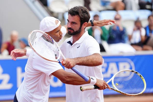 BASTAD, SWEDEN 20260719 during the men s doubles final in the tennis match between Theo Aribage and Francisco Cabral against Sadio Doumbia and Fabien Reboul in the Nordea Open in Bastad. BASTAD SWEDEN x9200x *** BASTAD, SWEDEN, July 19, 2026, during the men s doubles final in the tennis match between Theo Aribage and Francisco Cabral against Sadio Doumbia and Fabien Reboul at the Nordea Open in Bastad, BASTAD, SWEDEN x9200x  Copyright: xBjörnxLarssonxRosvall TTx TENNIS NORDEA OPEN IN BASTAD