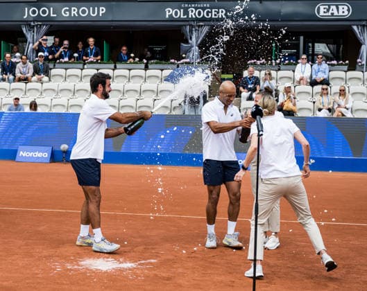 260719 Fabien Reboul of France and Sadio Doumbia of France celebrates during day 7 of the Nordea Open on July 19, 2026 in Bastad. Photo: Niclas Jönsson BILDBYRAN COP 273 NO0430 tennis ATP, Tennis Herren 250 nordea open bbeng final jubel celebrates frankrike france *** July 19, 2026: Fabien Reboul of France and Sadio Doumbia of France celebrate during Day 7 of the Nordea Open on July 19, 2026 in Bastad. Photo by Niclas Jönsson, BILDBYRAN COP 273 NO0430 tennis ATP 250 Nordea Open men s singles final celebration France  Copyright: NICLASxJÖNSSON BB260719NO050