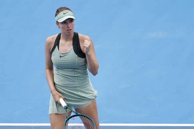 Linda Fruhvirtova of Czech Republic reacts during the final round of qualifying match against Xinyu Gao of China at the WTA, Tennis Damen 250 Livesport Prague Open on July 19, 2026, Prague, Czech Republic. (CTKxPhoto PavelxLebeda) CTKPhotoF202607190000601  CTKPhotoF202607190000601