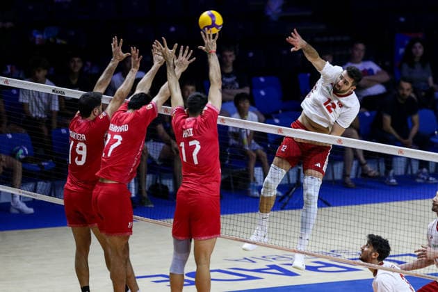 Turkiye v Iran - Men s Volleyball Nations League BELGRADE, SERBIA - JULY 19: Adis Lagumdzija (12) of Turkiye in action during Men s Volleyball Nations League Week 3 volleyball match between Turkiye and Iran in Belgrade, Serbia on July 19, 2026. Filip Stevanovic Anadolu Belgrade Serbia. Editorial use only. Please get in touch for any other usage.  Copyright: x2026xAnadoluxFilipxStevanovicx