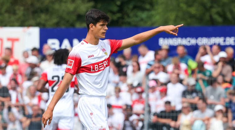 19.07.2026, Deutschland, Balingen, Fußball Bundesliga, Saison 2026 2027, Testspiel, TSG Balingen vs. VfB Stuttgart, Chema (VfB) *** July 19, 2026, Germany, Balingen, Bundesliga, 2026–2027 season, Friendly match, TSG Balingen vs. VfB Stuttgart, Chema VfB