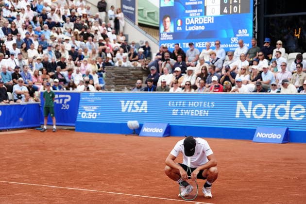 BASTAD, SVERIGE 20260719 Luciano Darderi under herrarnas singel final i tennismatchen mellan Rysslands Andrey Rublev och Italiens Luciano Darderi i Nordea Open i Bastad. BASTAD SVERIGE x9200x *** BASTAD, SWEDEN 20260719 Luciano Darderi during the men s singles final in the tennis match between Russia s Andrey Rublev and Italy s Luciano Darderi at the Nordea Open in Bastad BASTAD SWEDEN x9200x  Copyright: xBjörnxLarssonxRosvall TTx TENNIS NORDEA OPEN I BASTAD