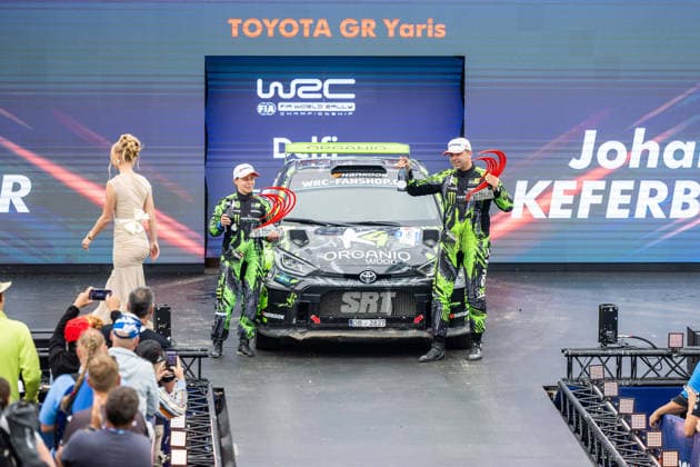 AUTO - WRC, Motorsport Rallye, WM - RALLY ESTONIA 2026 KEFERBÖCK Johannes, MINOR Ilka, TOYOTA GR Yaris, portrait, podium, portrait during the 2026 Rally Estonia, 8th round of the 2026 WRC WORLD RALLY CAR CHAMPIONSHIP, from July 16 to 29, 2026 at Tartu, Estonia - TartuEstonia  Copyright: xNikosxKatikisx