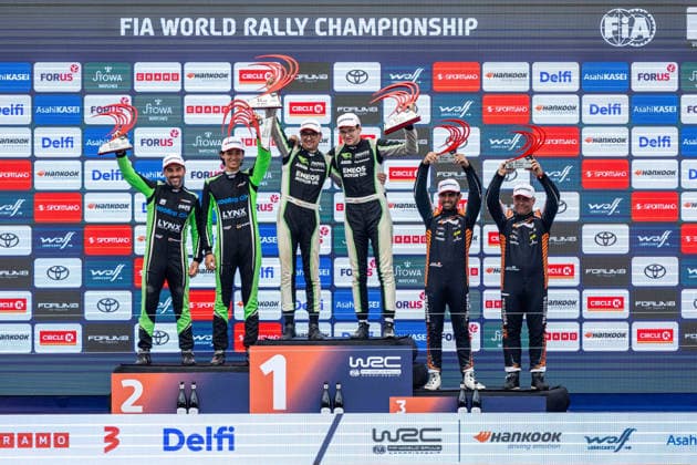 AUTO - WRC, Motorsport Rallye, WM - RALLY ESTONIA 2026 ABRAMOWSKI Tymek, WROBEL Jakub, FORD Fiesta Rally3, portrait, podium, portrait during the 2026 Rally Estonia, 8th round of the 2026 WRC WORLD RALLY CAR CHAMPIONSHIP, from July 16 to 29, 2026 at Tartu, Estonia - TartuEstonia  Copyright: xNikosxKatikisx