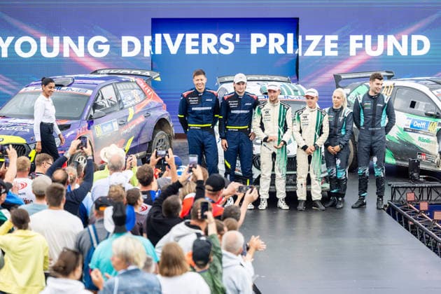 AUTO - WRC, Motorsport Rallye, WM - RALLY ESTONIA 2026 VIRVES Robert, VIILO Jakko, SKODA Fabia RS, portrait, podium, portrait during the 2026 Rally Estonia, 8th round of the 2026 WRC WORLD RALLY CAR CHAMPIONSHIP, from July 16 to 29, 2026 at Tartu, Estonia - TartuEstonia  Copyright: xNikosxKatikisx