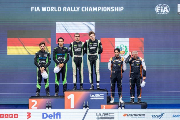 AUTO - WRC, Motorsport Rallye, WM - RALLY ESTONIA 2026 ABRAMOWSKI Tymek, WROBEL Jakub, FORD Fiesta Rally3, portrait, podium, portrait during the 2026 Rally Estonia, 8th round of the 2026 WRC WORLD RALLY CAR CHAMPIONSHIP, from July 16 to 29, 2026 at Tartu, Estonia - TartuEstonia  Copyright: xNikosxKatikisx