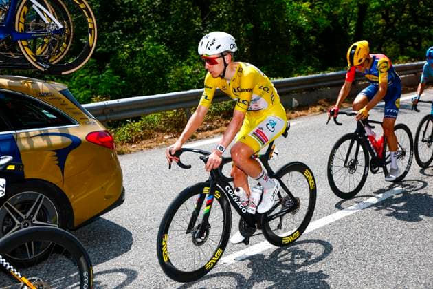 Tour de France 2026 Stage 15 PLATEAU DE SOLAISON, FRANCE - JULY 19 : Pogacar Tadej (SLO) of UAE Team Emirates - XRG in action during stage 15 of the 113rd edition of Tour de France an UCI World Tour 2.UWT cycling road race stage for Men Elite of 184 km with start in Champagnole and finish in Plateau de Solaison on July 19, 2026 in Plateau de Solaison, France, 19 07 2026 Plateau de Solaison France  Copyright: xLucaxBettinix
