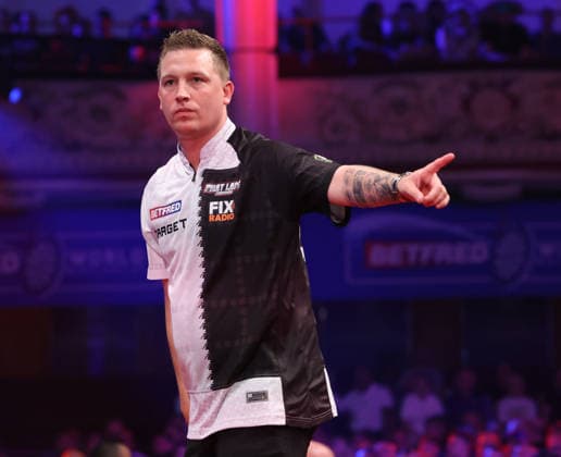 World Matchplay Darts 2026 Chris Dobey during the 2026 World Matchplay darts at Winter Gardens, Blackpool, UK on 19 July 2026. Blackpool Winter Gardens UK Editorial use only , Copyright: xChrisxSargeantx PSI-24526-0041