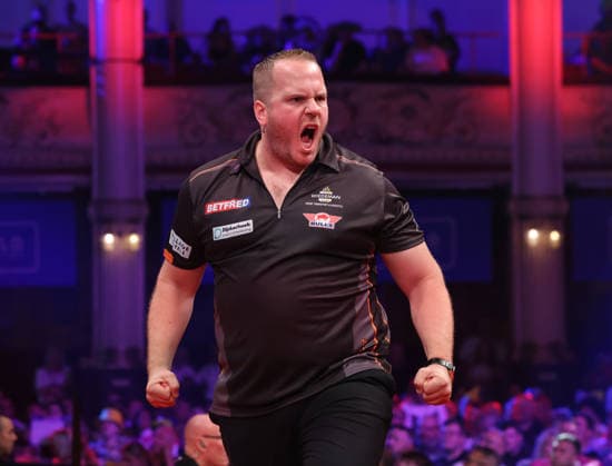 World Matchplay Darts 2026 Dirk van Duijvenbode during the 2026 World Matchplay darts at Winter Gardens, Blackpool, UK on 19 July 2026. Blackpool Winter Gardens UK Editorial use only , Copyright: xChrisxSargeantx PSI-24526-0049