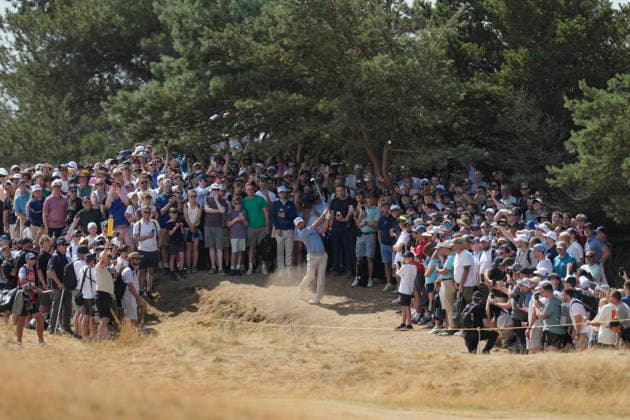 SOUTHPORT, ENGLAND - JULY 19: Jordan Smith (ENG) plays from the rough on the 1st hole during Round 4 of the 154th Open Championship at the Royal Birkdale Golf Club, Southport on July 19, 2026 in Merseyside, England The 154th British Open Championship