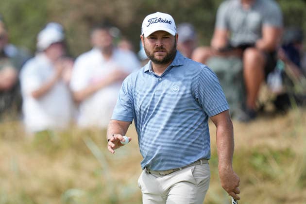 SOUTHPORT, ENGLAND - JULY 19: Jordan Smith (ENG) after holing a putt on the 1st green during Round 4 of the 154th Open Championship at the Royal Birkdale Golf Club, Southport on July 19, 2026 in Merseyside, England The 154th British Open Championship
