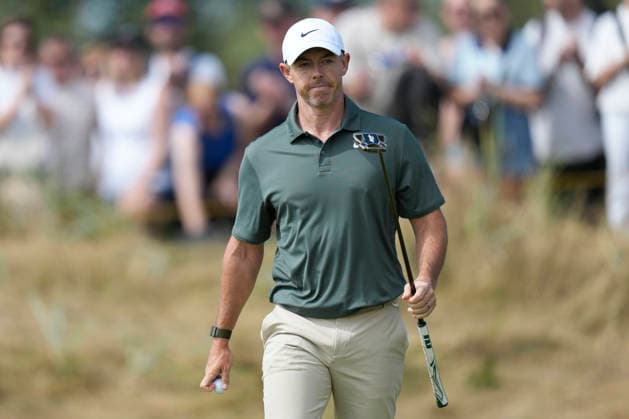 SOUTHPORT, ENGLAND - JULY 19: Rory McIlroy (NIR) walks from the first green during Round 4 of the 154th Open Championship at the Royal Birkdale Golf Club, Southport on July 19, 2026 in Merseyside, England The 154th British Open Championship