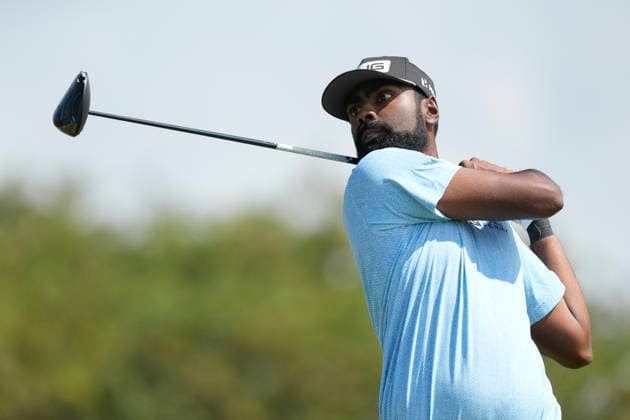 SOUTHPORT, ENGLAND - JULY 19: Sahith Theegala (USA) plays from the second tee during Round 4 of the 154th Open Championship at the Royal Birkdale Golf Club, Southport on July 19, 2026 in Merseyside, England The 154th British Open Championship