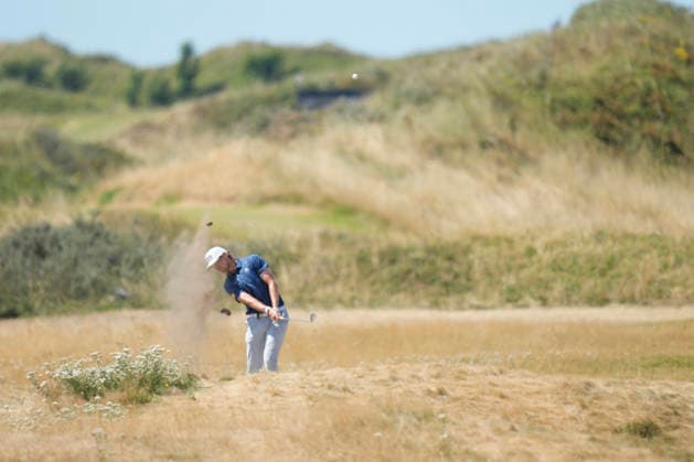 SOUTHPORT, ENGLAND - JULY 19: Krostoffer Reitan (NOR) plays from the rough on the third hole during Round 4 of the 154th Open Championship at the Royal Birkdale Golf Club, Southport on July 19, 2026 in Merseyside, England The 154th British Open Championship