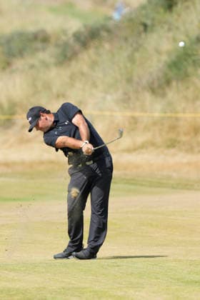 SOUTHPORT, ENGLAND - JULY 19: Patrick Reed (USA) plays from the third fairway during Round 4 of the 154th Open Championship at the Royal Birkdale Golf Club, Southport on July 19, 2026 in Merseyside, England The 154th British Open Championship