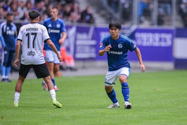 19.07.2026, Fussball, , Saison 2025 2026, Testspiel, FC Erzgebirge Aue - FC Schalke 04, Satoshi Tanaka (FC Schalke 04) xRHR-FOTO YYx *** July 19, 2026, Soccer, , 2025–2026 Season, Friendly Match, FC Erzgebirge Aue vs. FC Schalke 04, Satoshi Tanaka, FC Schalke 04 xRHR PHOTO YYx Copyright: KROEGER RHR-FOTOx RHR-FOTO YY