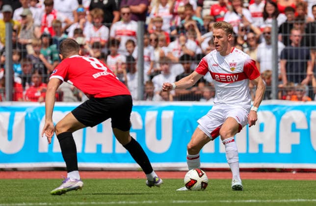 19.07.2026, Deutschland, Balingen, Fußball Bundesliga, Saison 2026 2027, Testspiel, TSG Balingen vs. VfB Stuttgart, Chris Führich (VfB) *** July 19, 2026, Germany, Balingen, Bundesliga, 2026–2027 season, Friendly match, TSG Balingen vs. VfB Stuttgart, Chris Führich (VfB)
